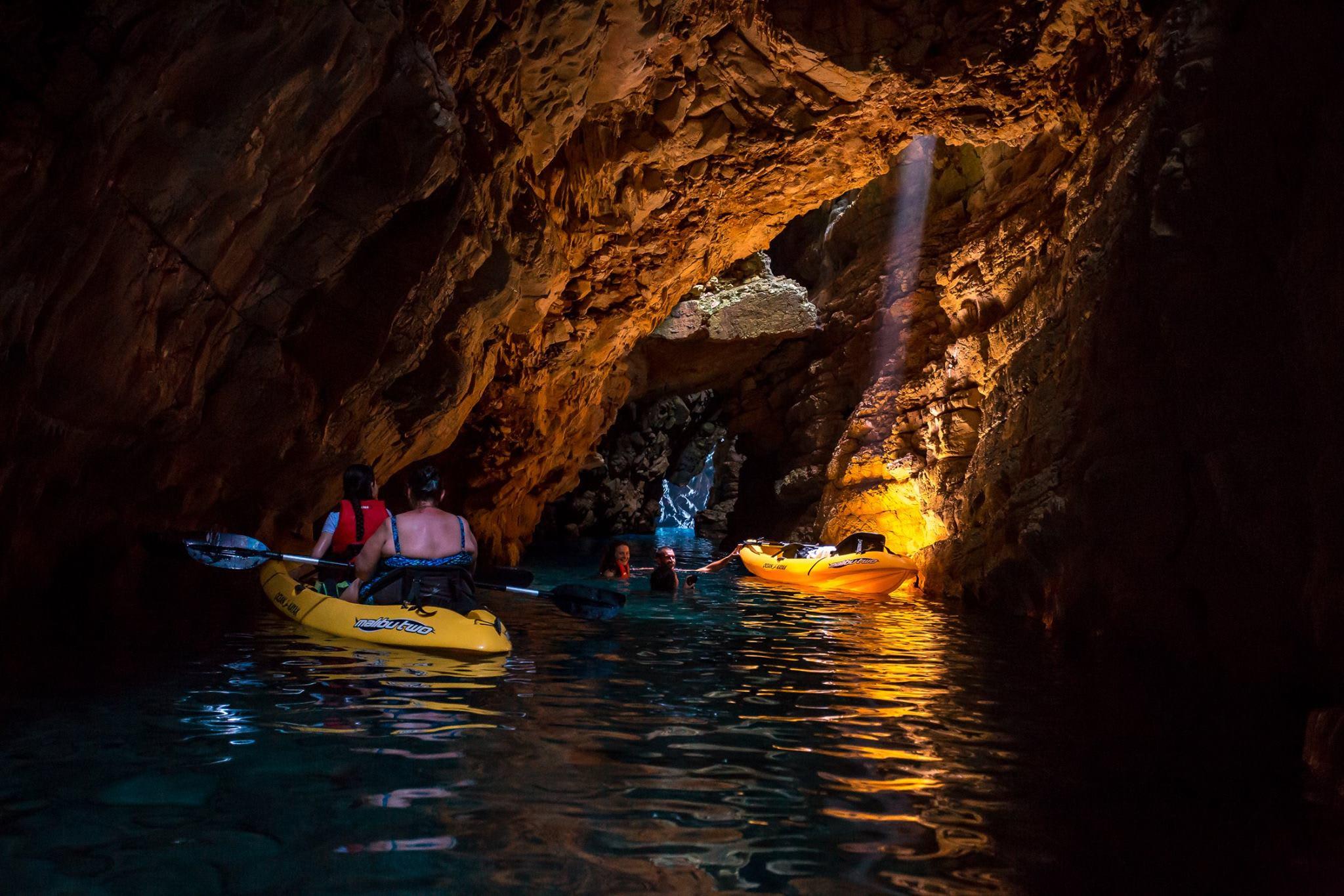 Kayaking through the Benagil sea caves